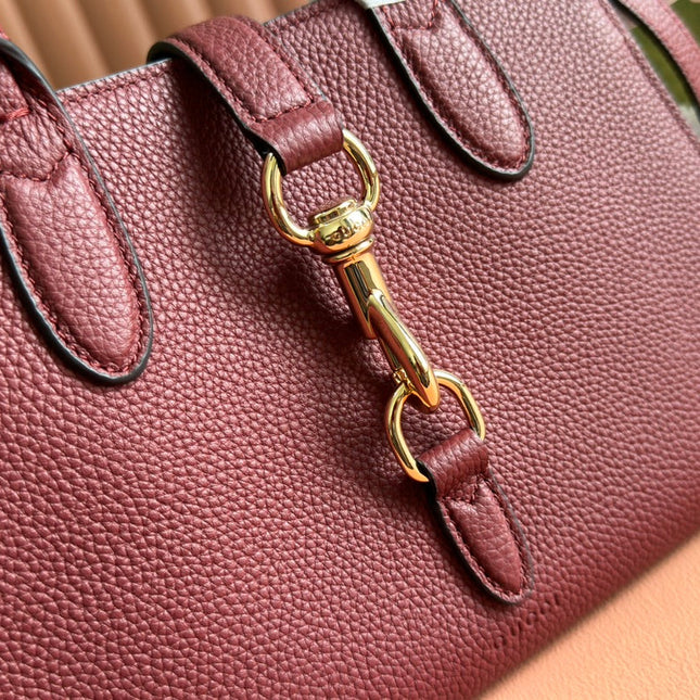 SMALL JACKIE TOTE 24 IN BURGUNDY LAMBSKIN