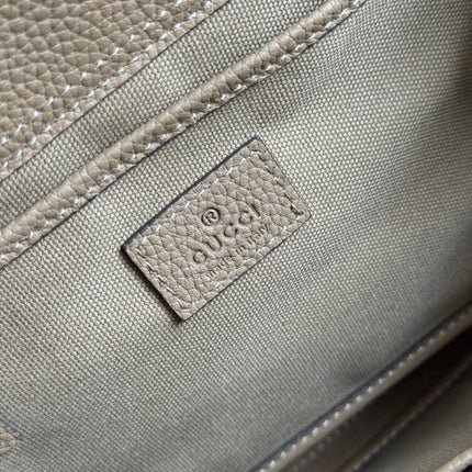 SMALL JACKIE 24 TOTE IN DARK BEIGE LAMBSKIN