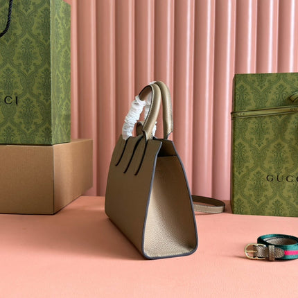 SMALL JACKIE 24 TOTE IN DARK BEIGE LAMBSKIN