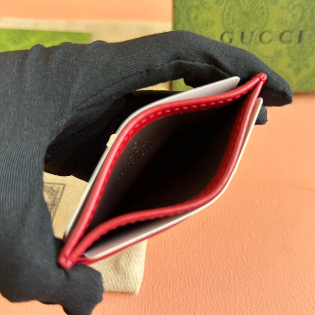 MARMONT QUILTED CARD HOLDER 10 IN RED CALFSKIN