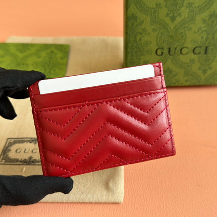 MARMONT QUILTED CARD HOLDER 10 IN RED CALFSKIN
