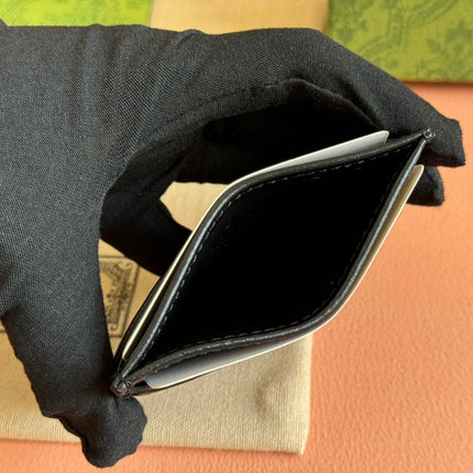 MARMONT QUILTED CARD HOLDER 10 IN BLACK CALFSKIN