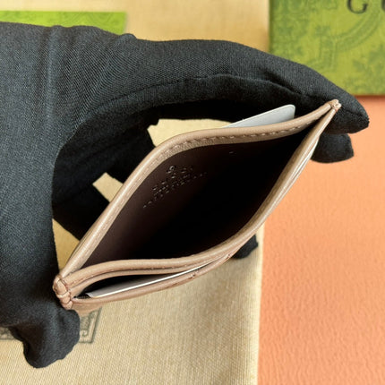 MARMONT QUILTED CARD HOLDER 10 IN MILK TEA CALFSKIN