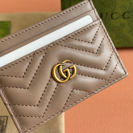 MARMONT QUILTED CARD HOLDER 10 IN MILK TEA CALFSKIN