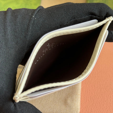 MARMONT QUILTED CARD HOLDER 10 IN LIGHT YELLOW CALFSKIN