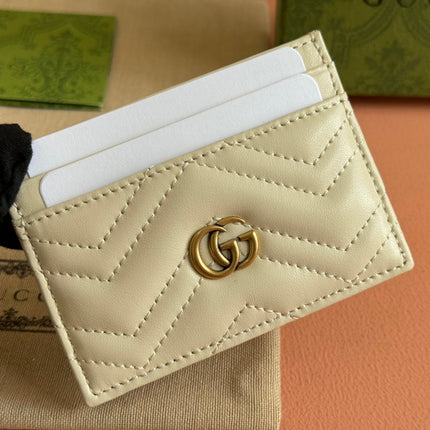 MARMONT QUILTED CARD HOLDER 10 IN LIGHT YELLOW CALFSKIN