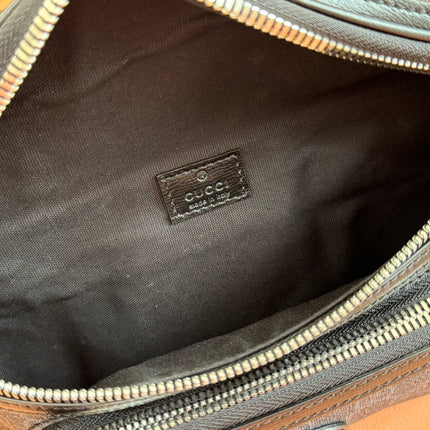 OPHIDIA BELT BAG 28 IN DARK GREY GG CALFSKIN