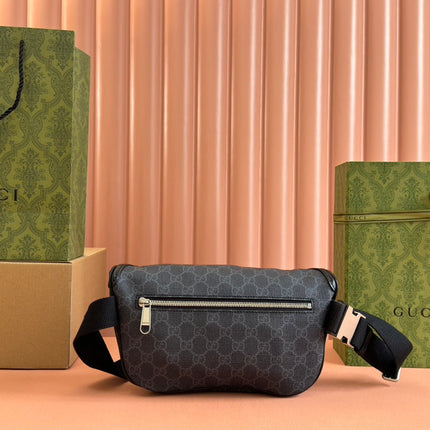 OPHIDIA BELT BAG 28 IN DARK GREY GG CALFSKIN