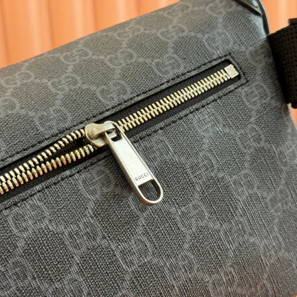 OPHIDIA BELT BAG 28 IN DARK GREY GG CALFSKIN