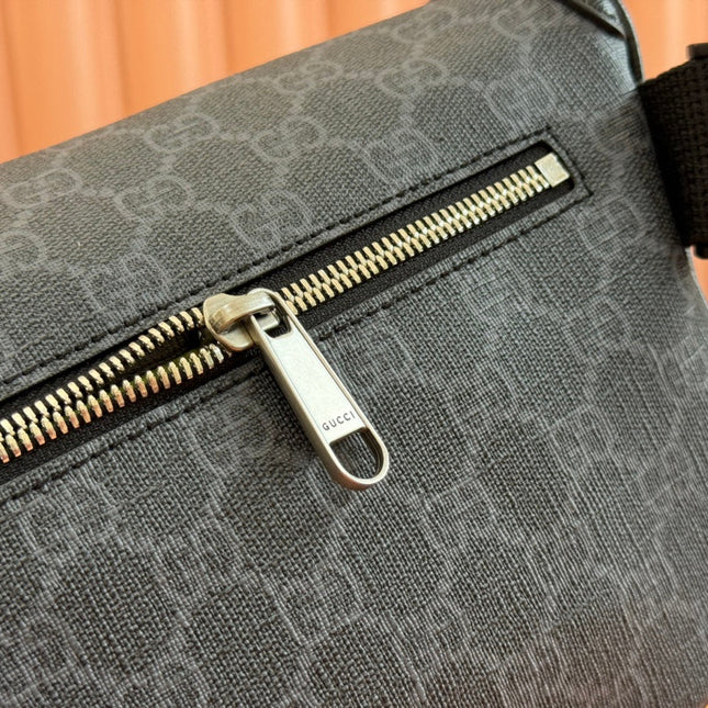 OPHIDIA BELT BAG 28 IN DARK GREY GG CALFSKIN