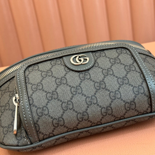 OPHIDIA BELT BAG 26 IN GREY GG CALFSKIN