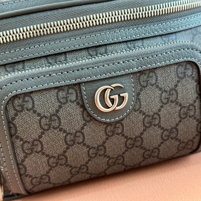 OPHIDIA BELT BAG 26 IN GREY GG CALFSKIN