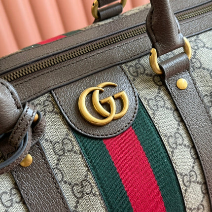 SAVOY MEDIUM DUFFLE BAG 44 IN BEIGE AND EBONY GG SUPREME CANVAS