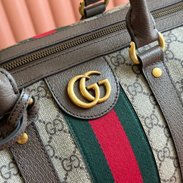 SAVOY MEDIUM DUFFLE BAG 44 IN BEIGE AND EBONY GG SUPREME CANVAS