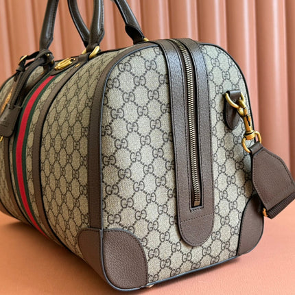 SAVOY MEDIUM DUFFLE BAG 44 IN BEIGE AND EBONY GG SUPREME CANVAS