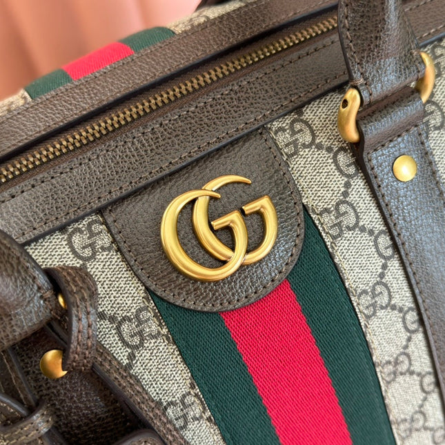 SAVOY LARGE DUFFLE BAG 50 IN BEIGE AND EBONY GG SUPREME CANVAS