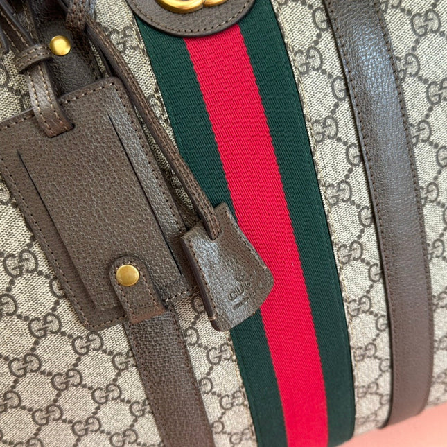 SAVOY LARGE DUFFLE BAG 50 IN BEIGE AND EBONY GG SUPREME CANVAS