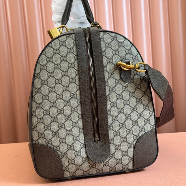 SAVOY LARGE DUFFLE BAG 50 IN BEIGE AND EBONY GG SUPREME CANVAS