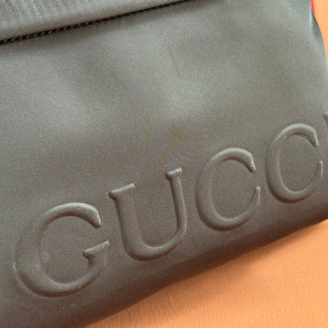 WEB STRIPE-STRAP TOTE BAG 45 IN BLACK CANVAS