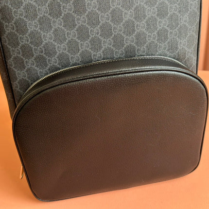 MEDIUM GG BACKPACK 40 IN DARK GREY AND BLACK CALFSKIN