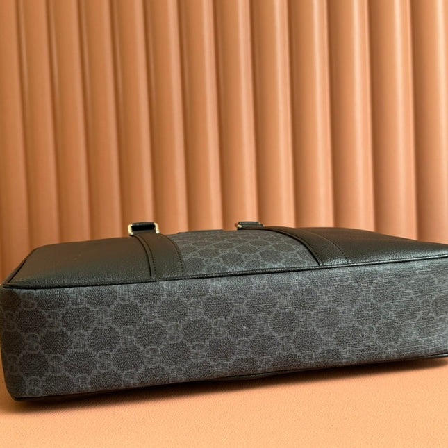 JUMBO MEDIUM BRIEFCASE 36.5 IN EXTRA DARK GREEN GG CALFSKIN