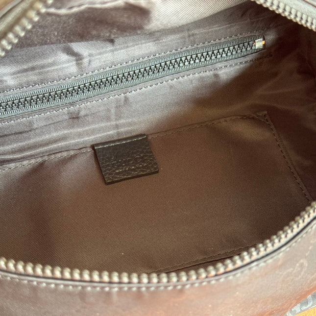 NYLON LINE BODY BAG 27 IN BLACK GG CANVAS