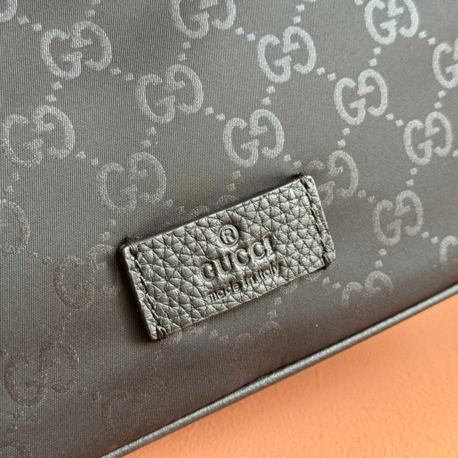 NYLON LINE BODY BAG 27 IN BLACK GG CANVAS