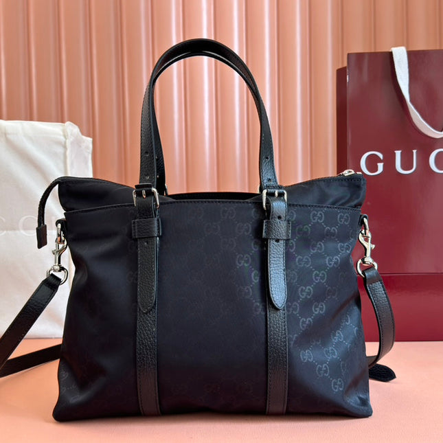 NYLON LINE TOTE BAG 34.5 IN BLACK GG CANVAS