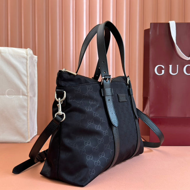 NYLON LINE TOTE BAG 34.5 IN BLACK GG CANVAS