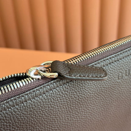 BODY SHOULDER BAG 40 IN DARK BROWN CALFSKIN SILVER HARDWARE