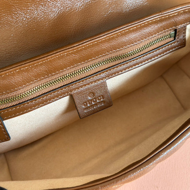 MARMONT MEDIUM SHOULDER BAG  26 IN BROWN MATELASSE CHEVRON LAMBSKIN