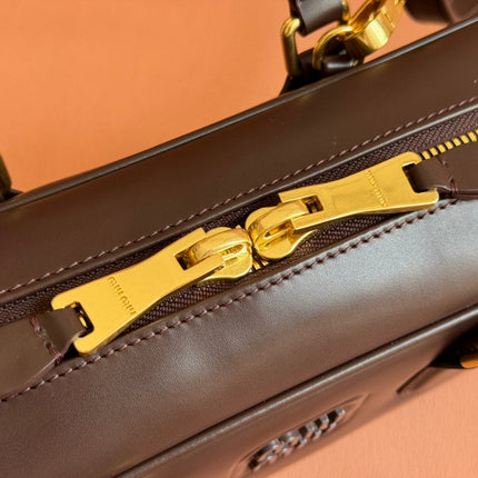 ARCADIE BAG 27 IN COPPER BROWN SHINY CALFSKIN