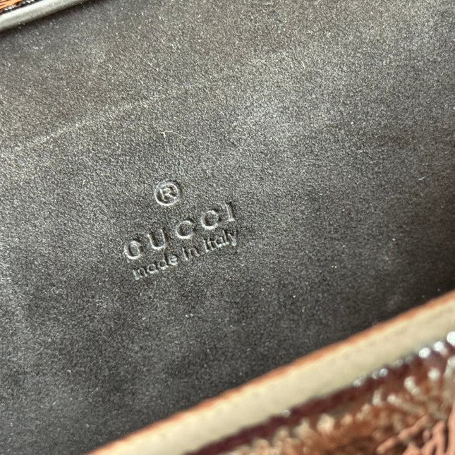 DIONYSUS MEDIUM SHOULDER BAG 22 IN BLACK GG GLOSSY LAMBSKIN