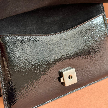 DIONYSUS MEDIUM SHOULDER BAG 22 IN BLACK GG GLOSSY LAMBSKIN