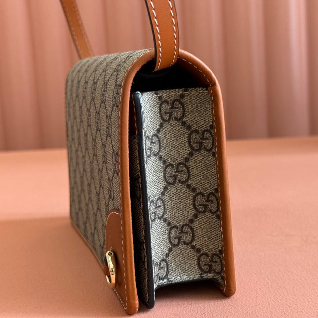 EMBLEM WALLET GG MONOGRAM 20 IN BEIGE AND DARK BROWN GG CALFSKIN