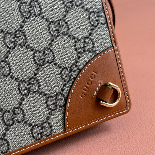 EMBLEM WALLET GG MONOGRAM 20 IN BEIGE AND DARK BROWN GG CALFSKIN