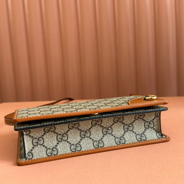 EMBLEM WALLET GG MONOGRAM 20 IN BEIGE AND DARK BROWN GG CALFSKIN