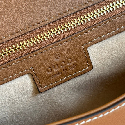 BLONDIE LARGE TOP HANDLE BAG 32 IN NATURAL COTTON LINEN CANVAS BROWN CALFSKIN