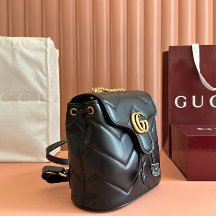 MARMONT BACKPACK 20 IN BLACK CALFSKIN GOLD HARDWARE