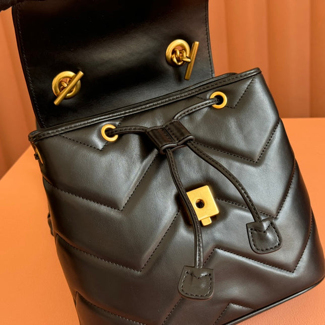 MARMONT BACKPACK 20 IN BLACK CALFSKIN GOLD HARDWARE