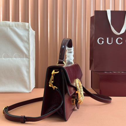 DIONYSUS MEDIUM SHOULDER BAG 22 IN ROSSO ANCORA RED GG GLOSSY LAMBSKIN