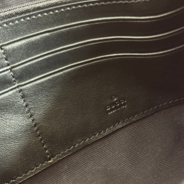 RUBBER EFFECT SMALL WALLET ON CHAIN 22.5 IN BLACK CALFSKIN