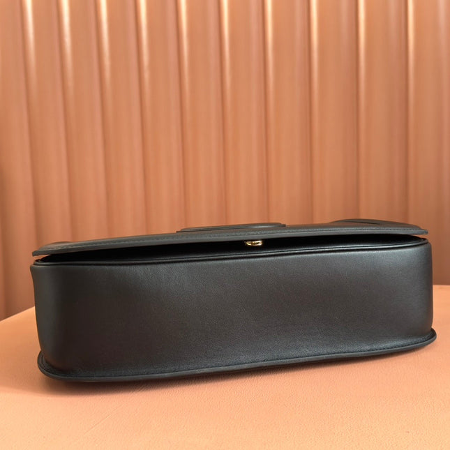 BLONDIE LARGE TOP HANDLE BAG 32 IN BLACK CALFSKIN