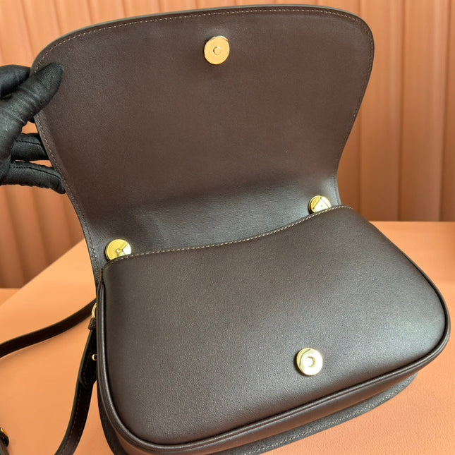 BLONDIE LARGE TOP HANDLE BAG 32 IN DARK BROWN CALFSKIN