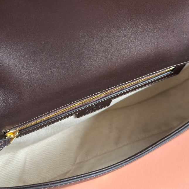 BLONDIE LARGE TOP HANDLE BAG 32 IN DARK BROWN CALFSKIN