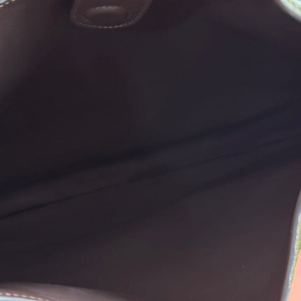 B LARGE SHOULDER BAG 49 IN ARMY GREEN GG EMBOSSED SUEDE