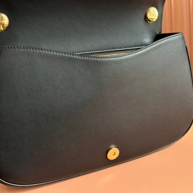 BLONDIE LARGE TOP HANDLE BAG 32 IN BLACK CALFSKIN