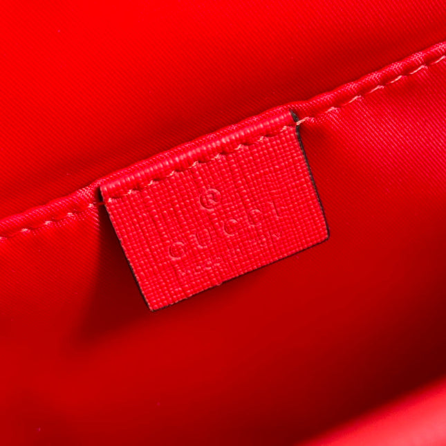 CHILDREN'S PRINTED DOG TOTE BAG 28.5 IN BEIGE AND DARK BROWN GG CANVAS RED TRIM