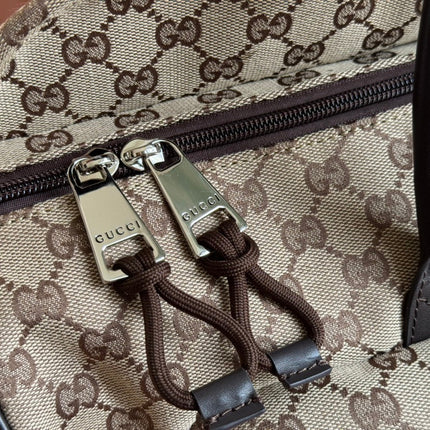 GG SMALL DUFFLE BAG 42 IN BEIGE AND DARK BROWN GG CANVAS