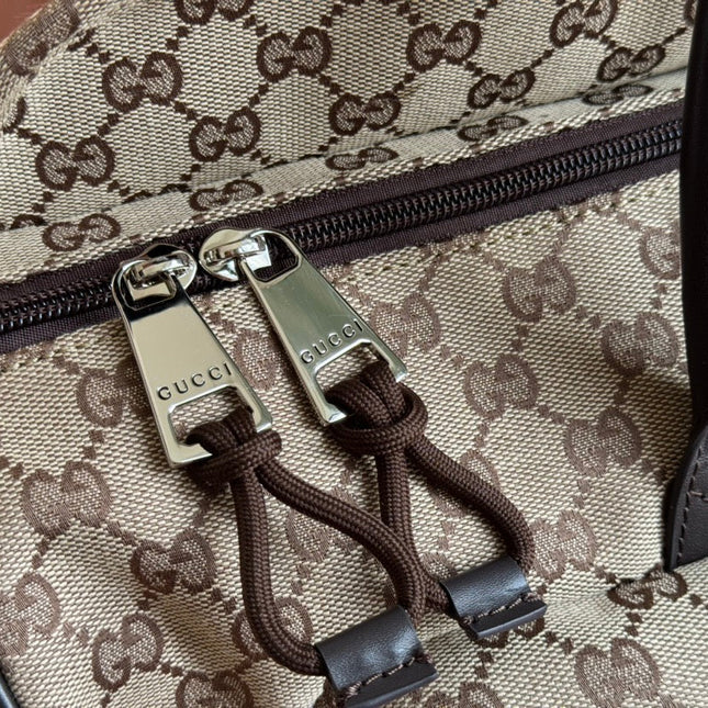 GG SMALL DUFFLE BAG 42 IN BEIGE AND DARK BROWN GG CANVAS